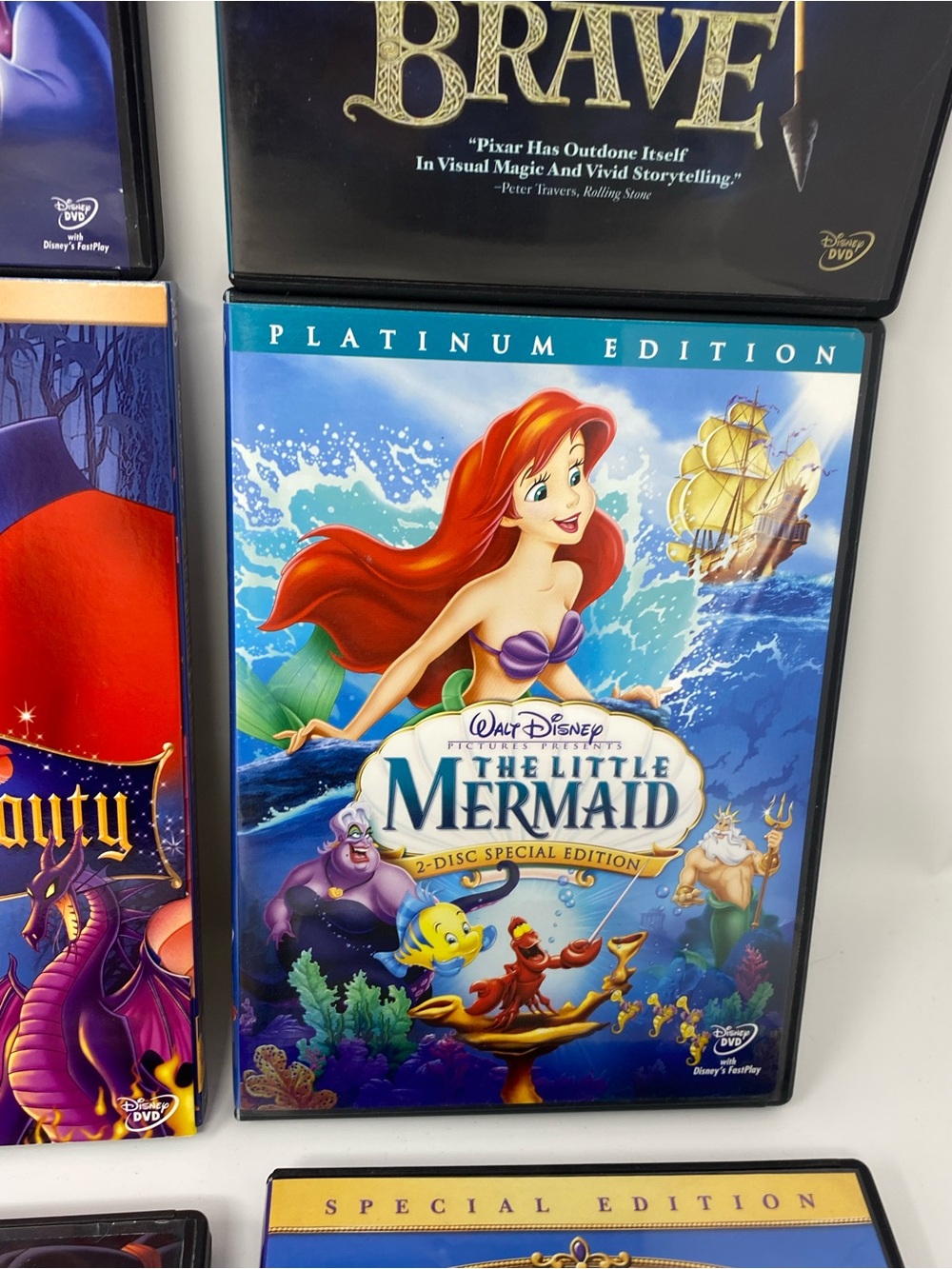 Disney Princess Collection DVD lot of 9 Sleeping Beauty Mulan Cinderella Brave - Picture 7 of 11